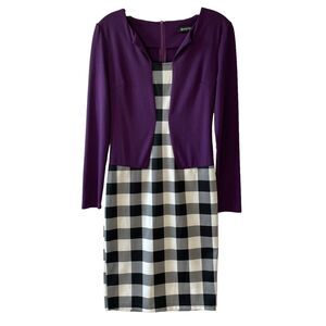 Oxiuli Fashion Women’s Purple Black Dress Size M